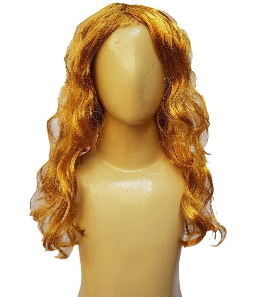     			Ladies Long Straight Hair Wig For Girls - Golden, Free Size