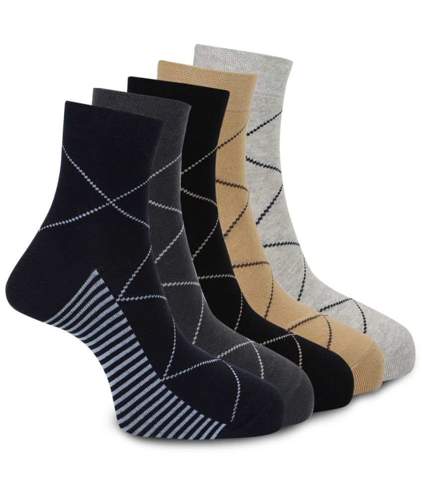     			PLAE Cotton Men's Striped Multicolor Ankle Length Socks ( Pack of 5 )