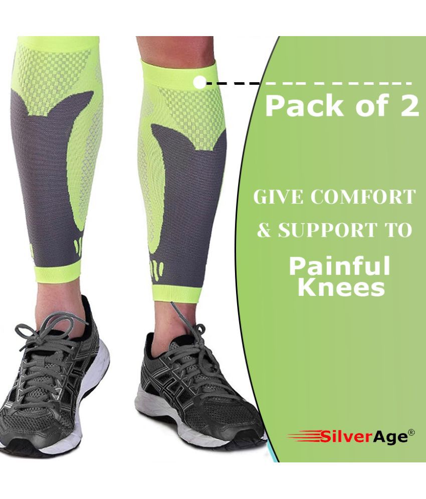     			Silverage Calf Support Shin Brace Support - Shin Splints Compression Sleeves for Men & Women | Leg Compression for Sports & Gym Pain Relief Injury (Pack Of 2, Small)