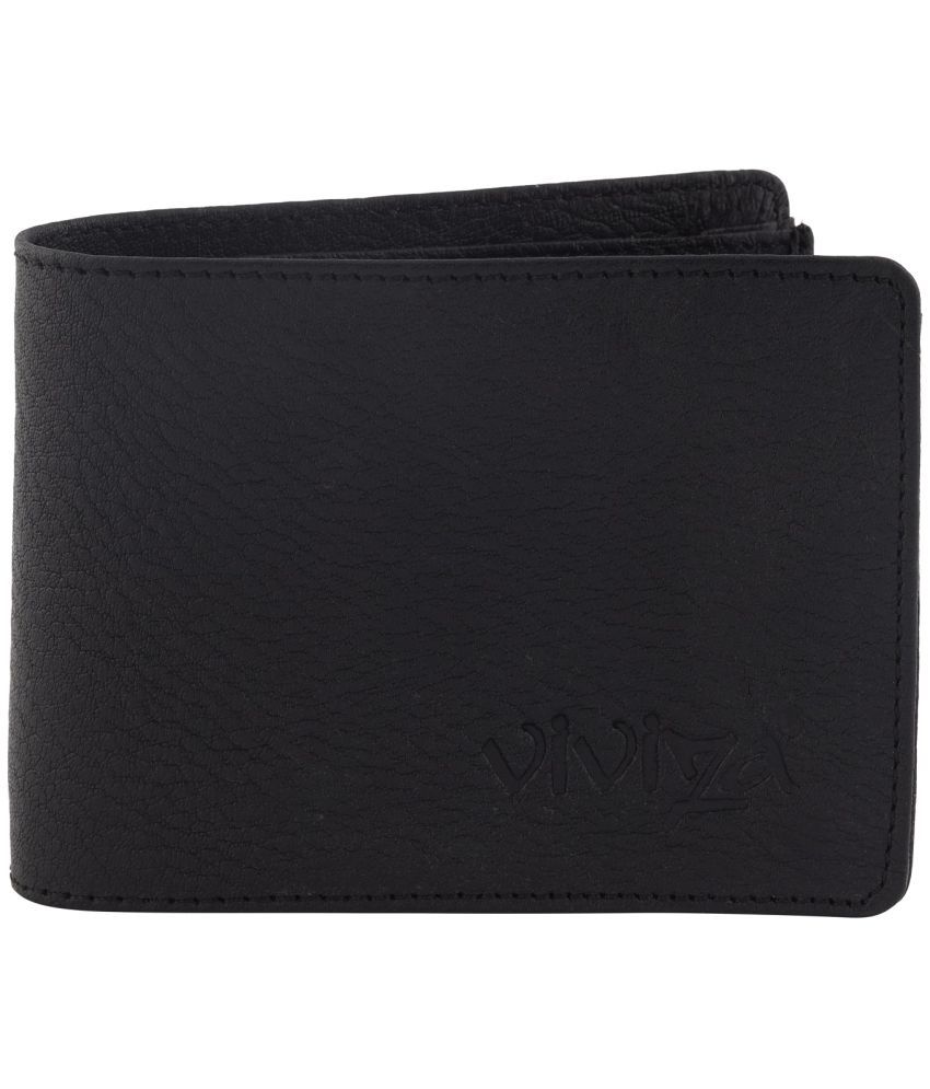     			Viviza Black Leather Men's Two Fold Wallet,Regular Wallet ( Pack of 1 )