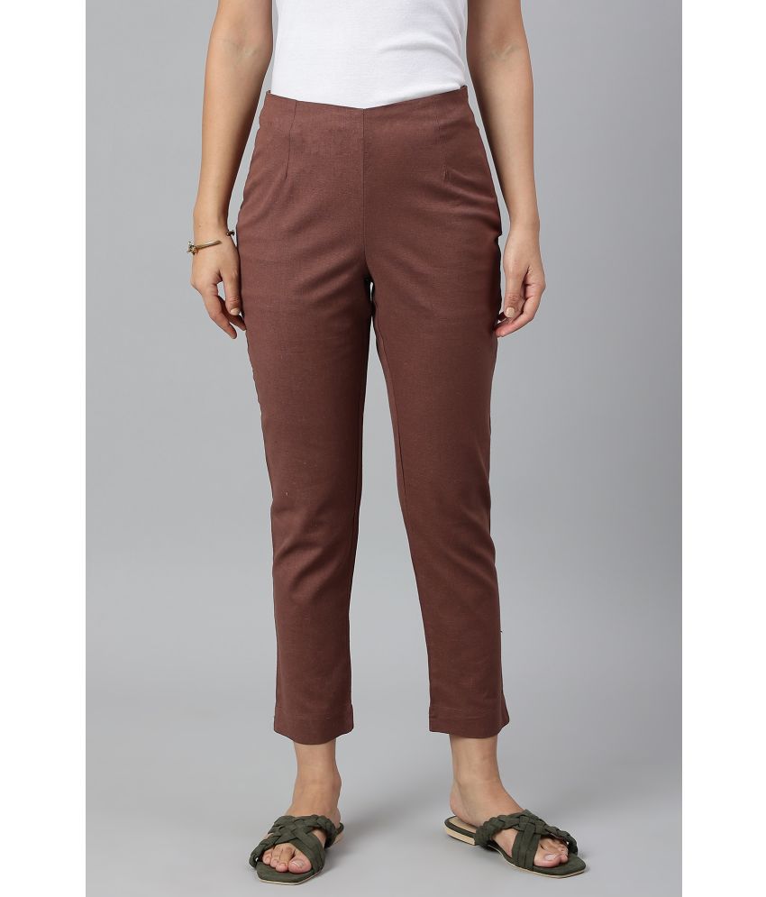     			W - Brown Cotton Blend Women's Straight Pant ( Pack of 1 )