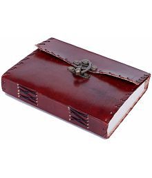 Rjkart Handmade Leather Dairy A5 Diary Unruled 200 Pages (Brown) - 120 GSM