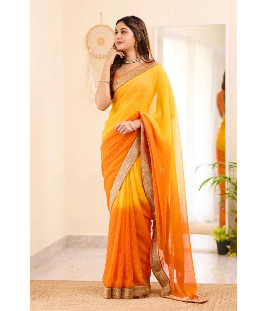     			A TO Z CART Banarasi Silk Embellished Saree With Blouse Piece - Khaki ( Pack of 1 )