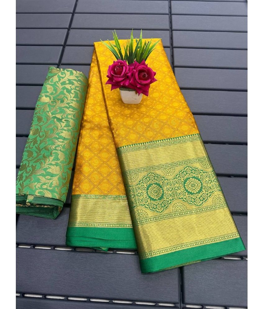    			A TO Z CART Cotton Silk Embellished Saree With Blouse Piece - Multicolour ( Pack of 1 )
