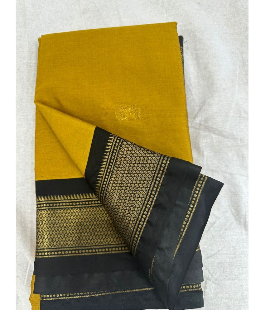     			A TO Z CART Cotton Silk Embellished Saree With Blouse Piece - Mustard ( Pack of 1 )