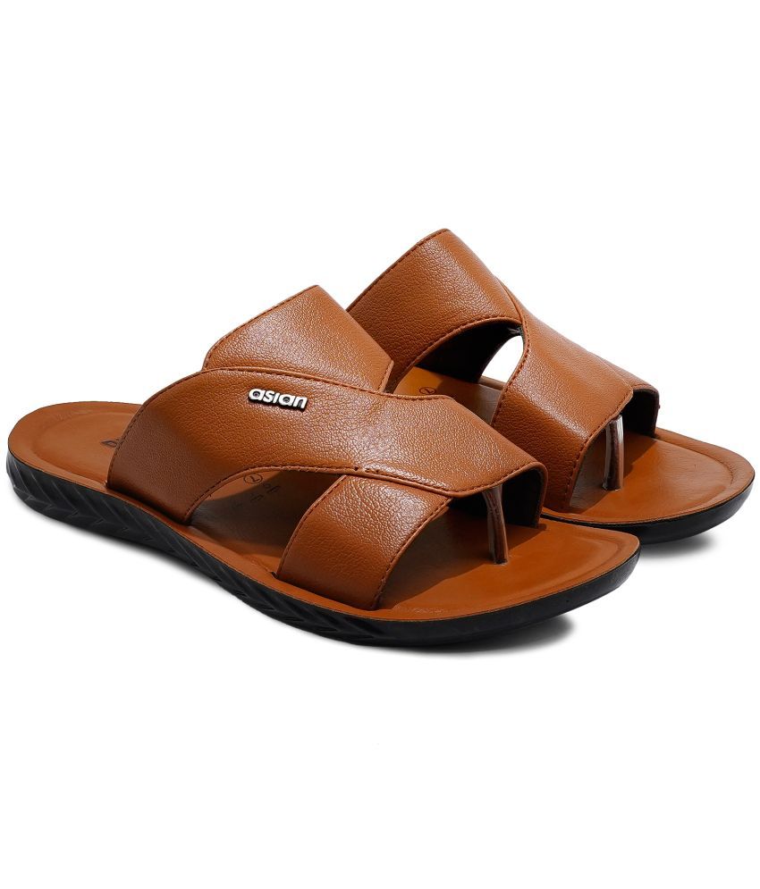     			ASIAN Tan Men's Leather Slipper