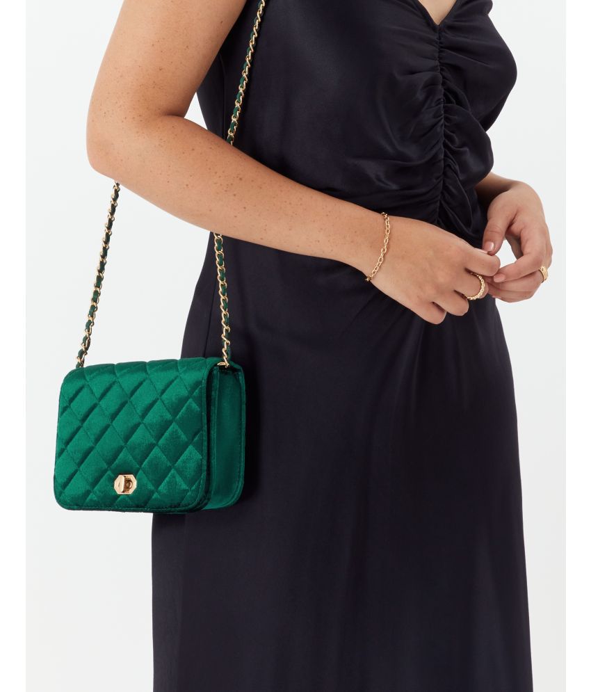     			Accessorize London Green Polyster Sling Bag