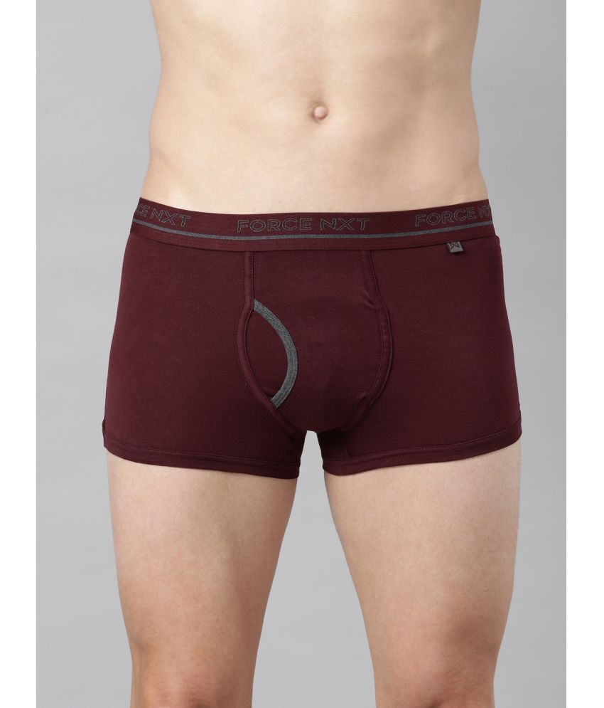     			Force NXT Maroon Cotton Men's Trunks ( Pack of 1 )