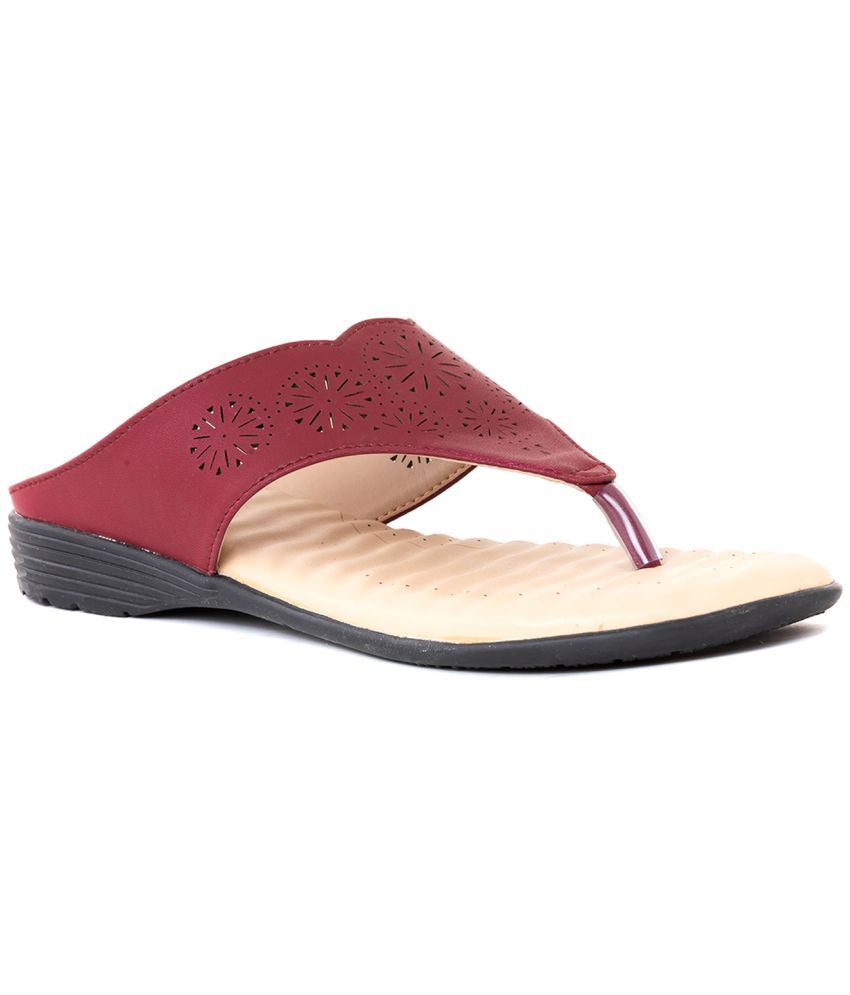     			KHADIM Maroon Women's Flats