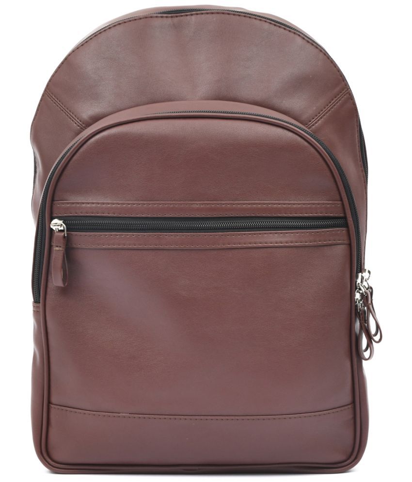     			LNL LEATHER NO LEATHER Brown Leather Backpack ( 15 Ltrs )