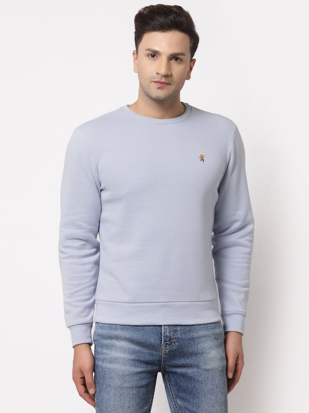     			Red Tape Cotton Blend Round Neck Men's Sweatshirt - Light Blue ( Pack of 1 )