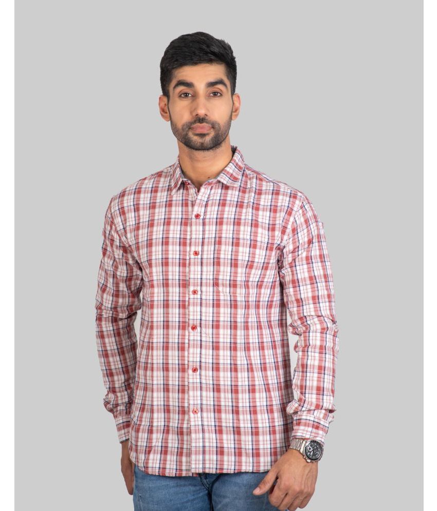     			X-COLOURS 100% Cotton Regular Fit Checks Full Sleeves Men's Casual Shirt - Red ( Pack of 1 )