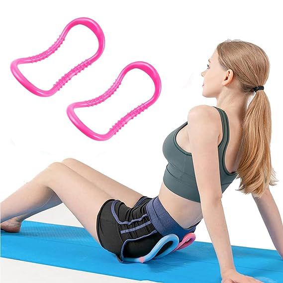     			Yoga Ring Great for Yoga Pilates Stretch and Support Magic Circle Fascia Massage Training Ring for Back Leg Support Home Gym Workout for Men and Women Pink, Pack of 1