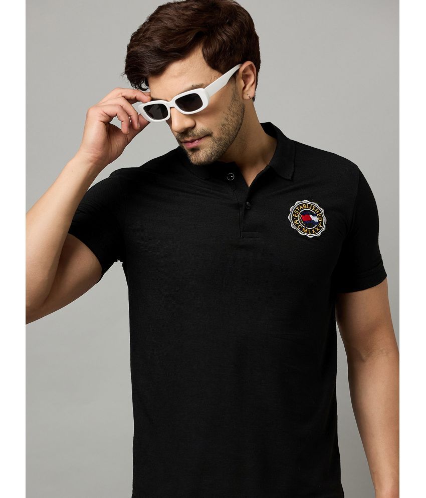     			zigo Cotton Blend Regular Fit Embroidered Half Sleeves Men's Polo T Shirt - Black ( Pack of 1 )