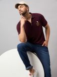 Club York Cotton Blend Regular Fit Solid Half Sleeves Men's Polo T Shirt - Wine ( Pack of 1 )