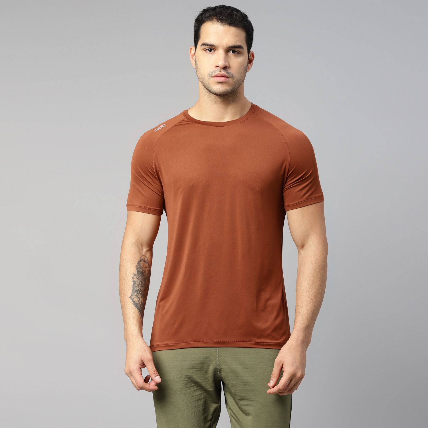     			Dida Sportswear Rust Polyester Regular Fit Men's Sports T-Shirt ( Pack of 1 )