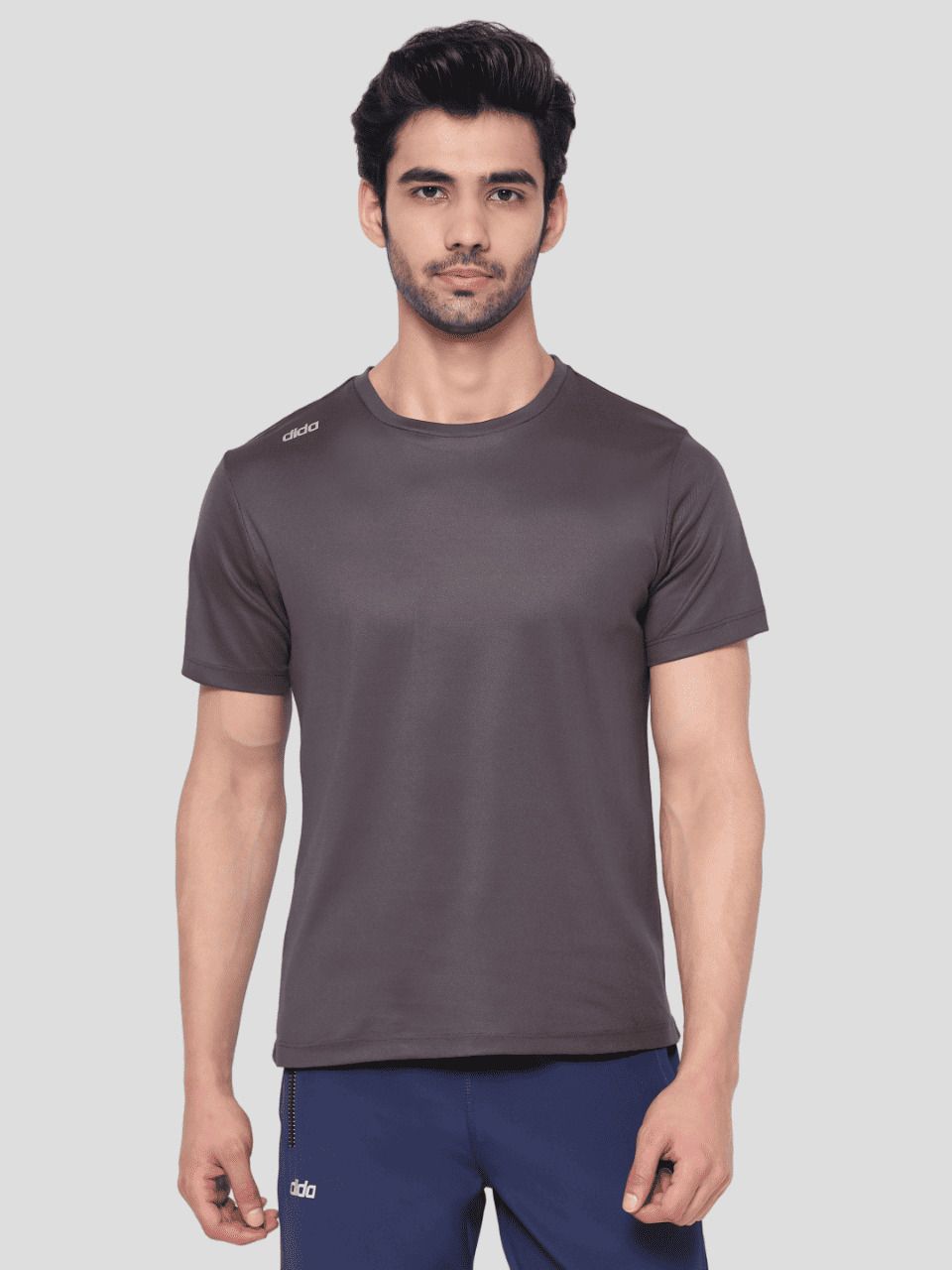     			Dida Sportswear Stone Grey Polyester Regular Fit Men's Sports T-Shirt ( Pack of 1 )