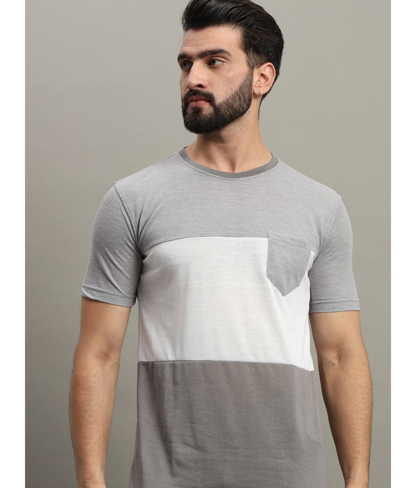     			GET GOLF Cotton Blend Regular Fit Colorblock Half Sleeves Men's T-Shirt - Grey ( Pack of 1 )