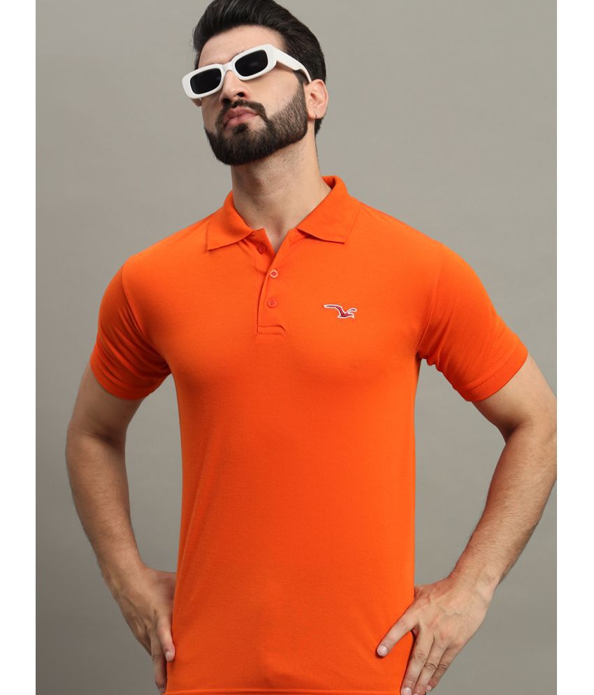     			GET GOLF Cotton Blend Regular Fit Solid Half Sleeves Men's Polo T Shirt - Orange ( Pack of 1 )