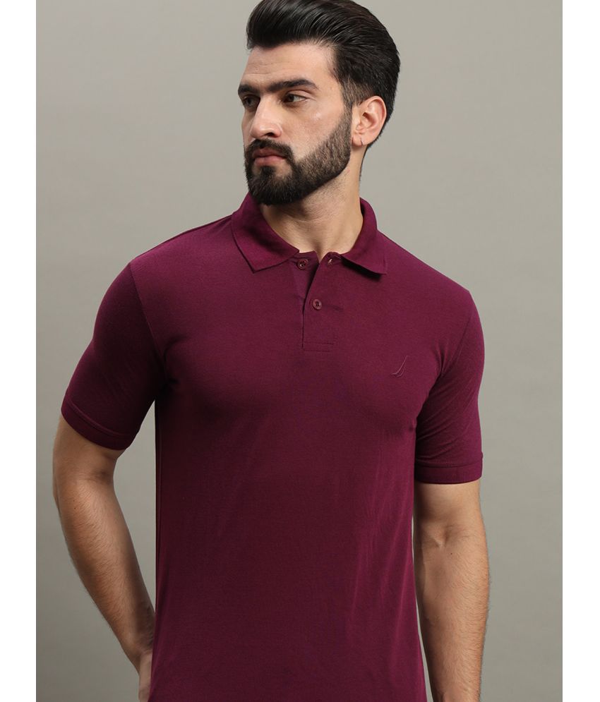     			GET GOLF Cotton Blend Regular Fit Solid Half Sleeves Men's Polo T Shirt - Maroon ( Pack of 1 )
