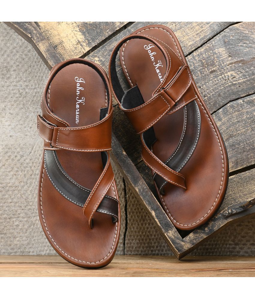     			John Karsun - Tan Men's Sandals