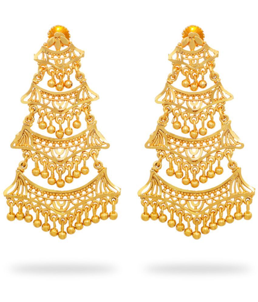     			LUV FASHION Golden Chandbalis Earrings ( Pack of 1 )