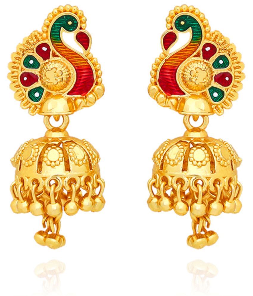     			LUV FASHION Golden Jhumki Earrings ( Pack of 1 )