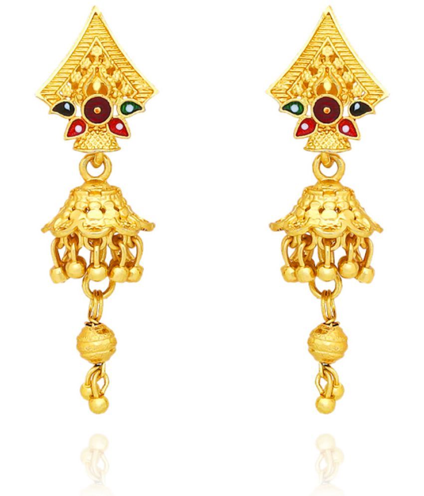     			LUV FASHION Golden Jhumki Earrings ( Pack of 1 )