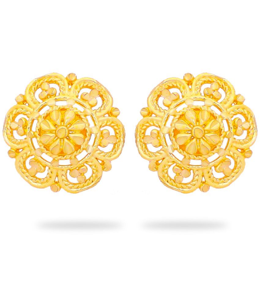     			LUV FASHION Golden Stud Earrings ( Pack of 1 )