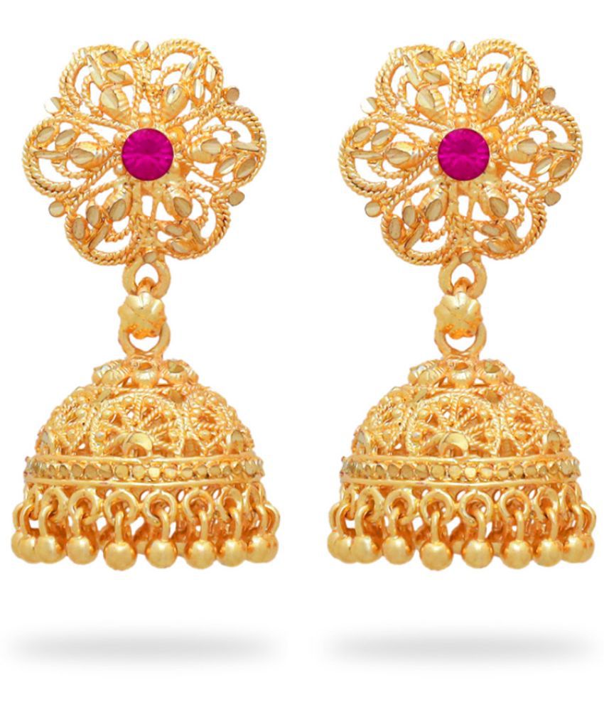     			LUV FASHION Pink Jhumki Earrings ( Pack of 1 )
