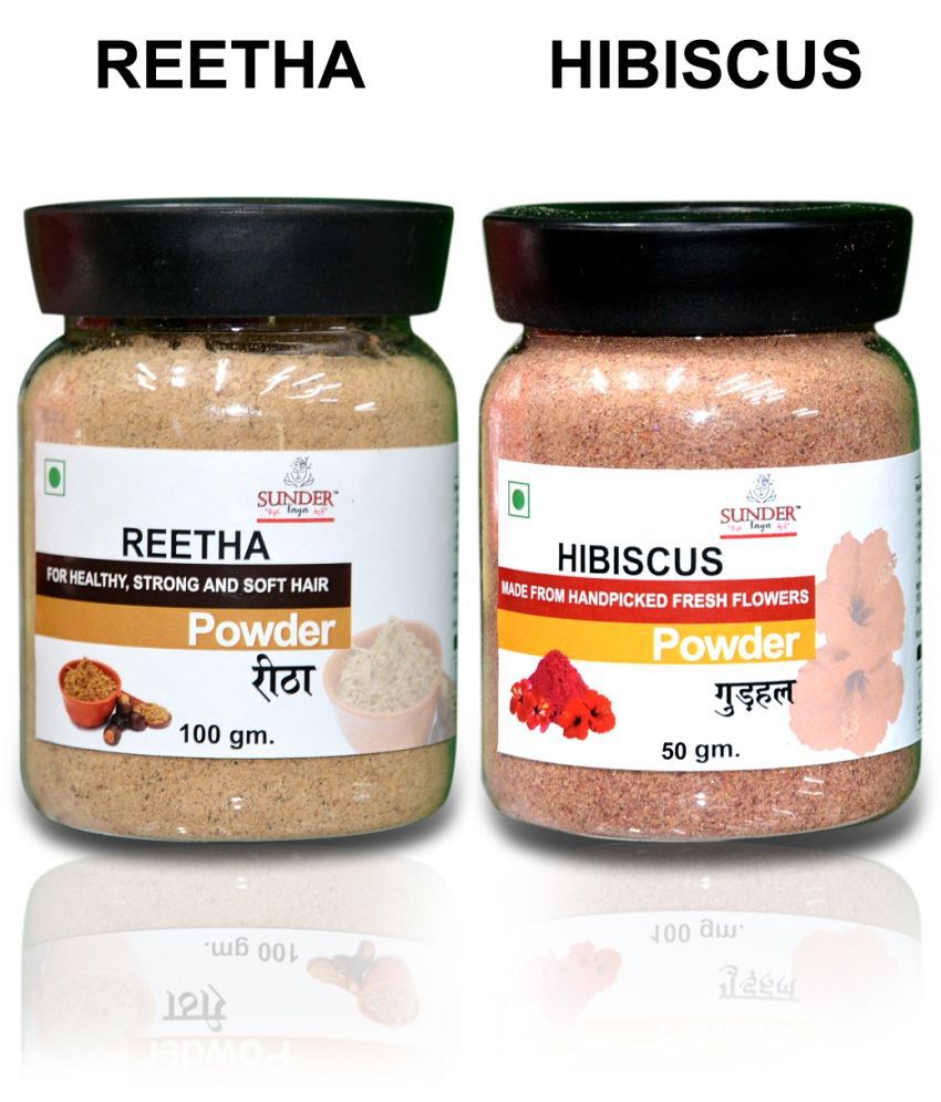     			Pure Natural 100g Reetha & 50g Hibiscus Powder for Hair Care (Pack of 2)