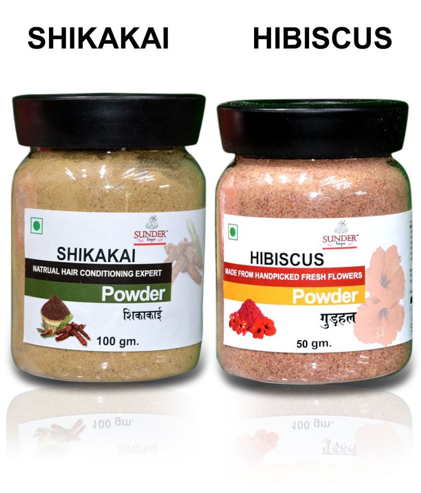     			Pure Natural 100g Shikakai & 50g Hibiscus Powder for Hair Care (Pack of 2)