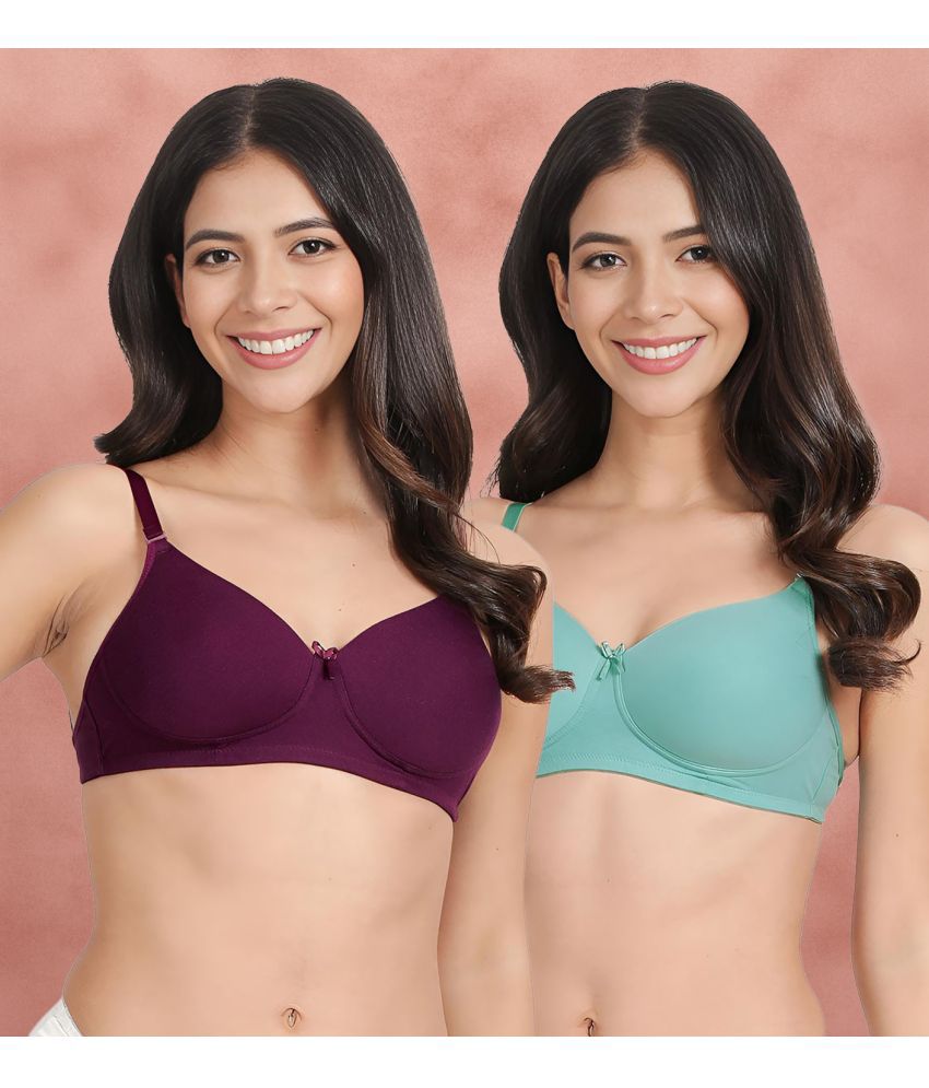     			Susie Multicolor Cotton Lightly Padded Women's Everyday Bra ( Pack of 2 )