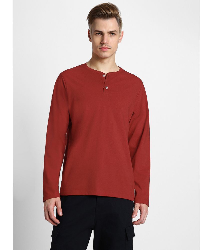     			Veirdo 100% Cotton Regular Fit Solid Full Sleeves Men's T-Shirt - Red ( Pack of 1 )