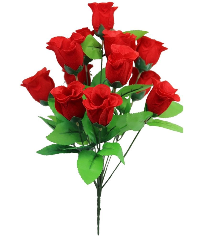     			Hidooa - Red Rose Artificial Flowers Bunch ( Pack of 1 )