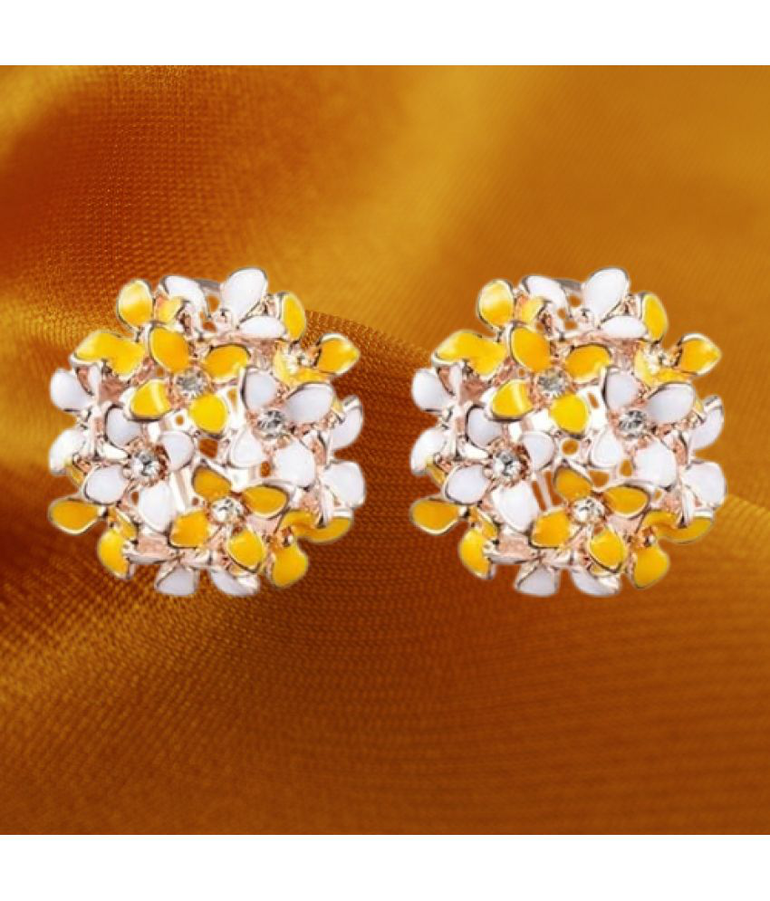     			Nilu's Collection Yellow Stud Earrings ( Pack of 1 )