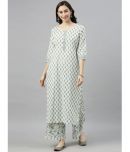 Vaamsi Rayon Printed Kurti With Palazzo Women's Stitched Salwar Suit - Off White ( Pack of 1 )