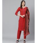 Vaamsi Rayon Solid Kurti With Pants Women's Stitched Salwar Suit - Red ( Pack of 1 )