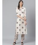 Vaamsi Crepe Printed Kurti With Pants Women's Stitched Salwar Suit - Off White ( Pack of 1 )