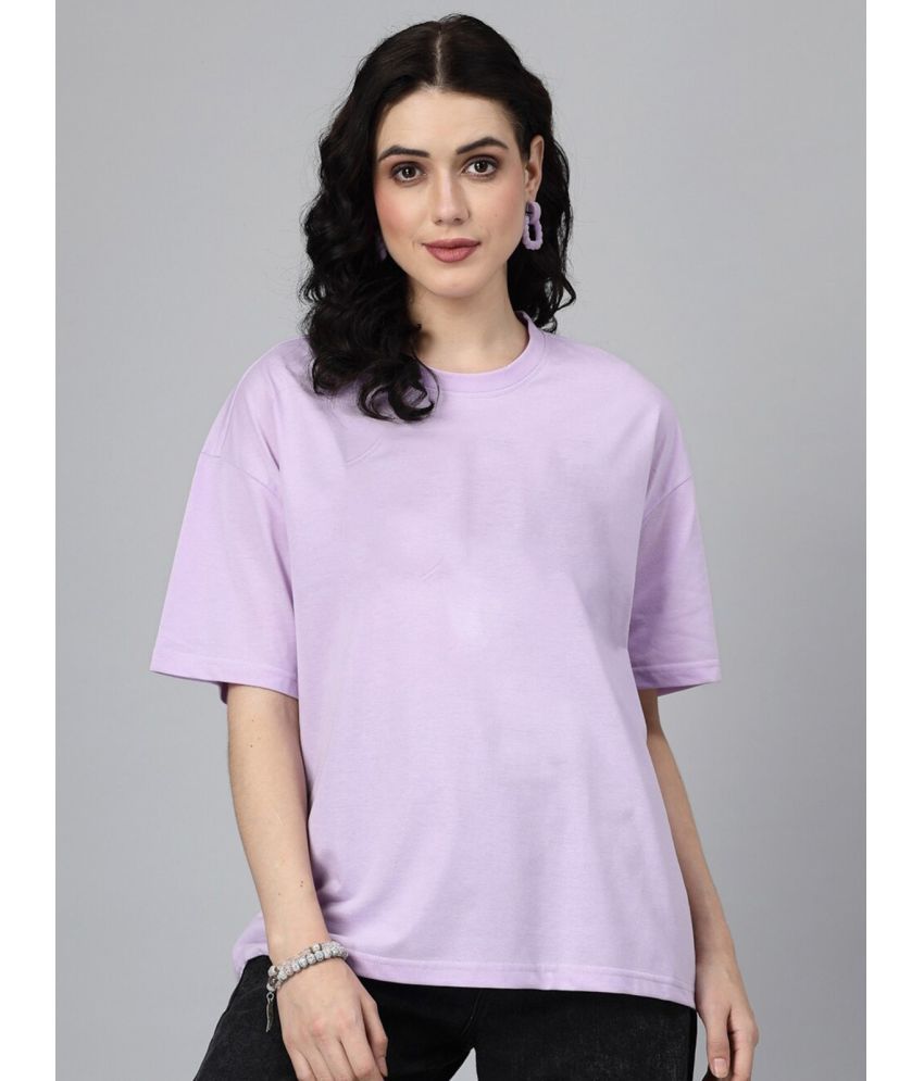     			AKTIF Lavender Cotton Blend Women's T-Shirt ( Pack of 1 )