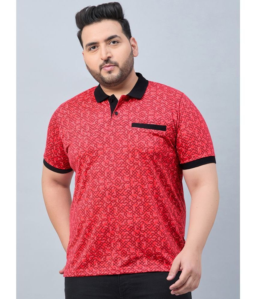     			AUSTIVO Cotton Blend Regular Fit Printed Half Sleeves Men's Polo T Shirt - Red ( Pack of 1 )