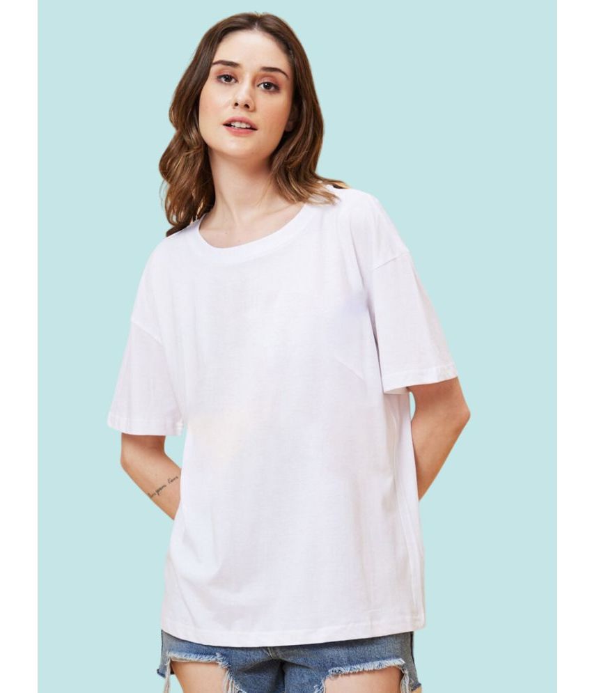     			PPTHEFASHIONHUB White Cotton Blend Women's T-Shirt ( Pack of 1 )
