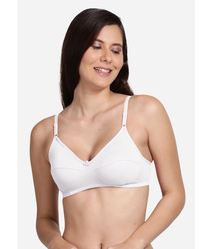     			Shyle White Cotton Non Padded Women's Everyday Bra ( Pack of 1 )