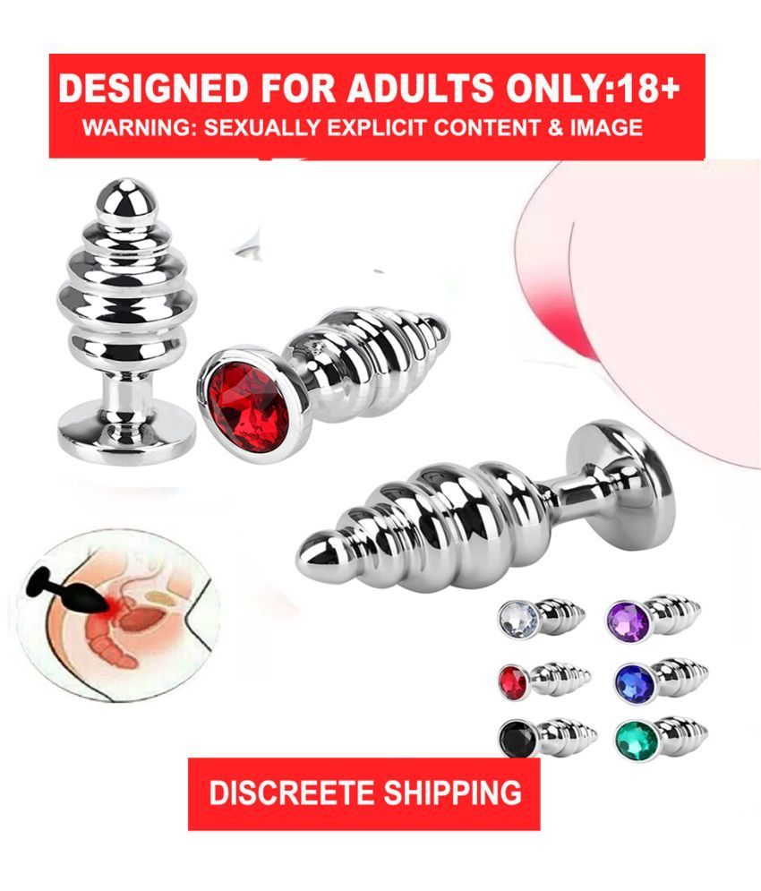     			Spiral Shape Chrome-plated Steel Butt Plug Massager Adult Sex Toys for Men & Women dick adult villa anal sex toys sexy toy for men low price