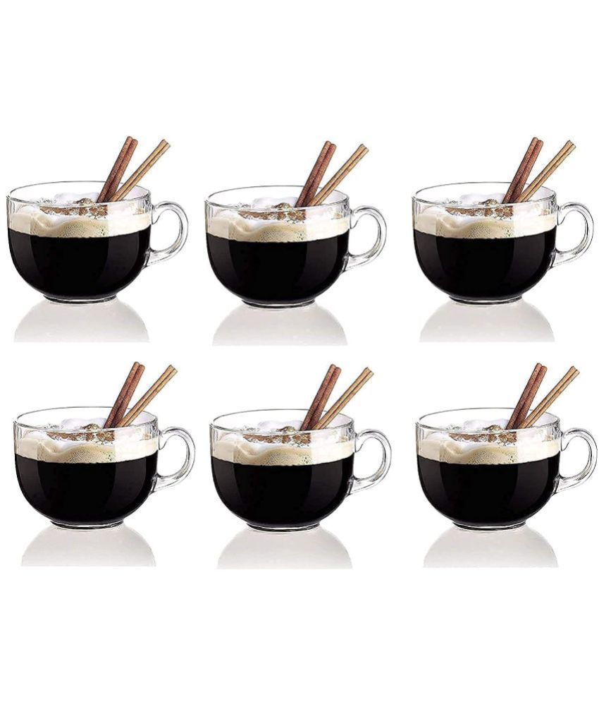     			KALPVRUKSH ENTERPRISE Crystal Mug Tea Cup Solid Glass Coffee Mug 150 mL ( Pack of 6 )
