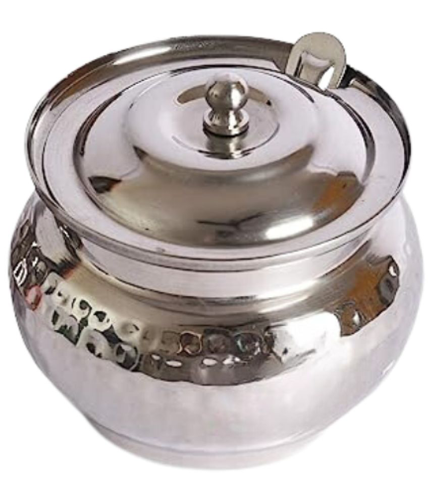    			ebun Ghee Pot Steel Silver Honey Container ( Set of 1 )