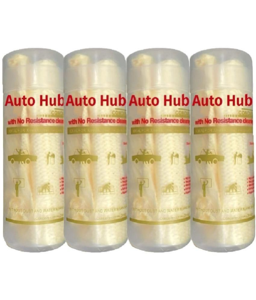     			Auto Hub Yellow 900 GSM Chamois Cloth For Automobile ( Pack of 4 )