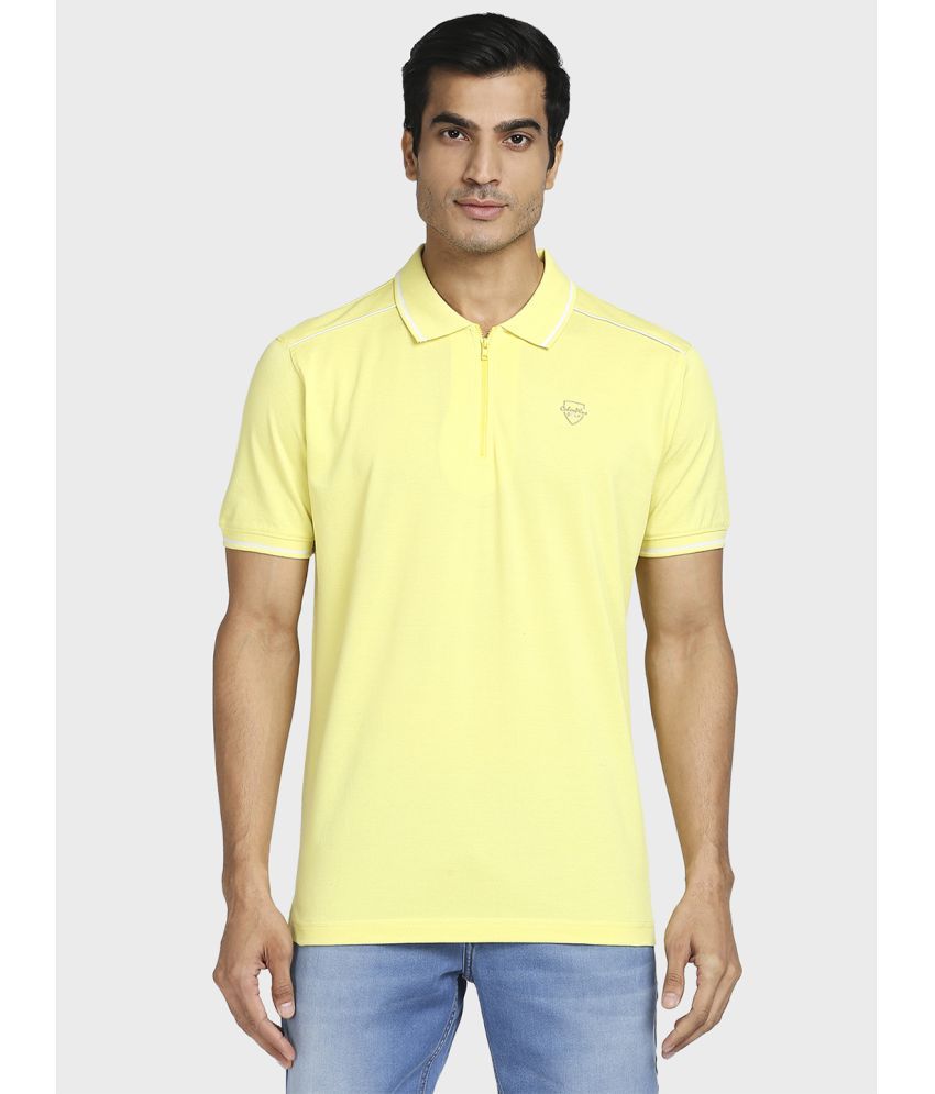     			Colorplus Cotton Regular Fit Solid Half Sleeves Men's Polo T Shirt - Yellow ( Pack of 1 )