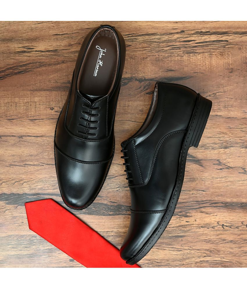     			John Karsun Black Men's Oxford Formal Shoes