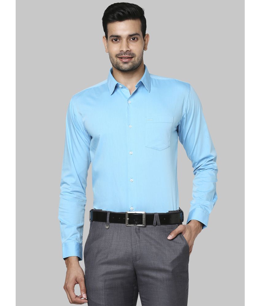     			Park Avenue 100% Cotton Slim Fit Solids Full Sleeves Men's Casual Shirt - Blue ( Pack of 1 )